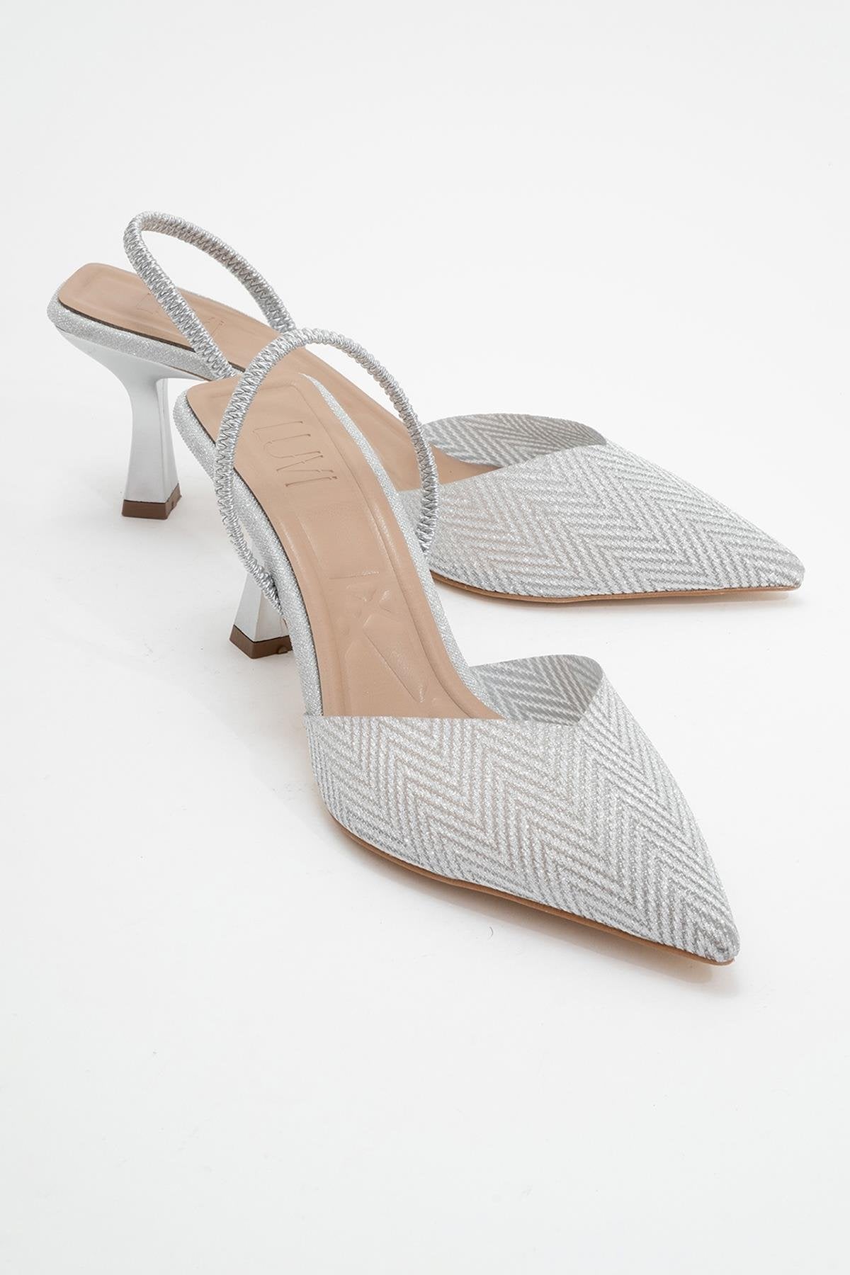 Renos - Silver Glitter Pointed Toe Dress Pump (Women)