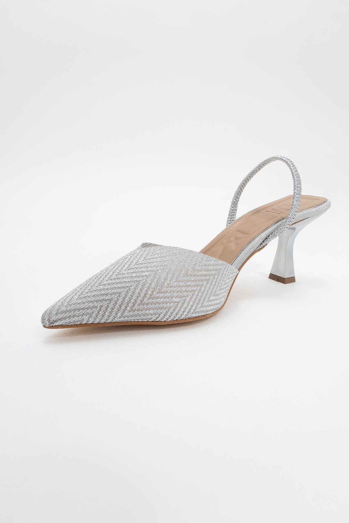 Renos - Silver Glitter Pointed Toe Dress Pump (Women)