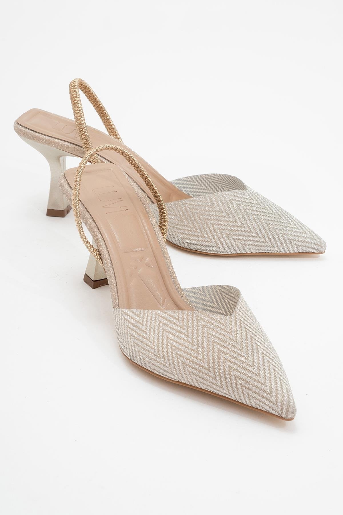 Renos - Gold Glitter Pointed Toe Dress Pump (Women)