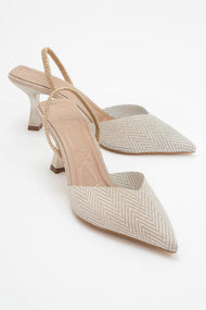 Renos - Gold Glitter Pointed Toe Dress Pump (Women)