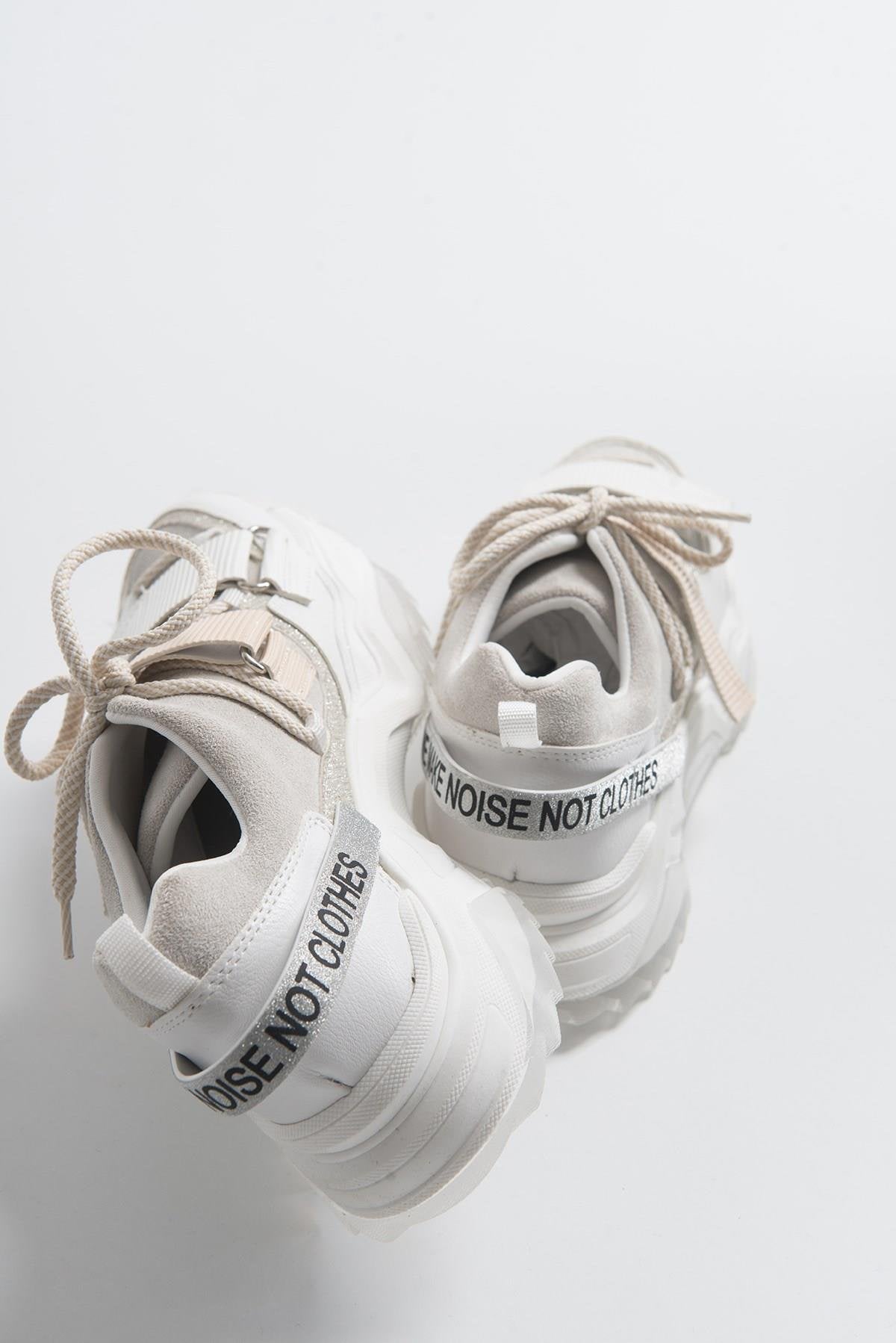 Lulen - White Glitter-Logo Velcro Sport Sneaker (Women)