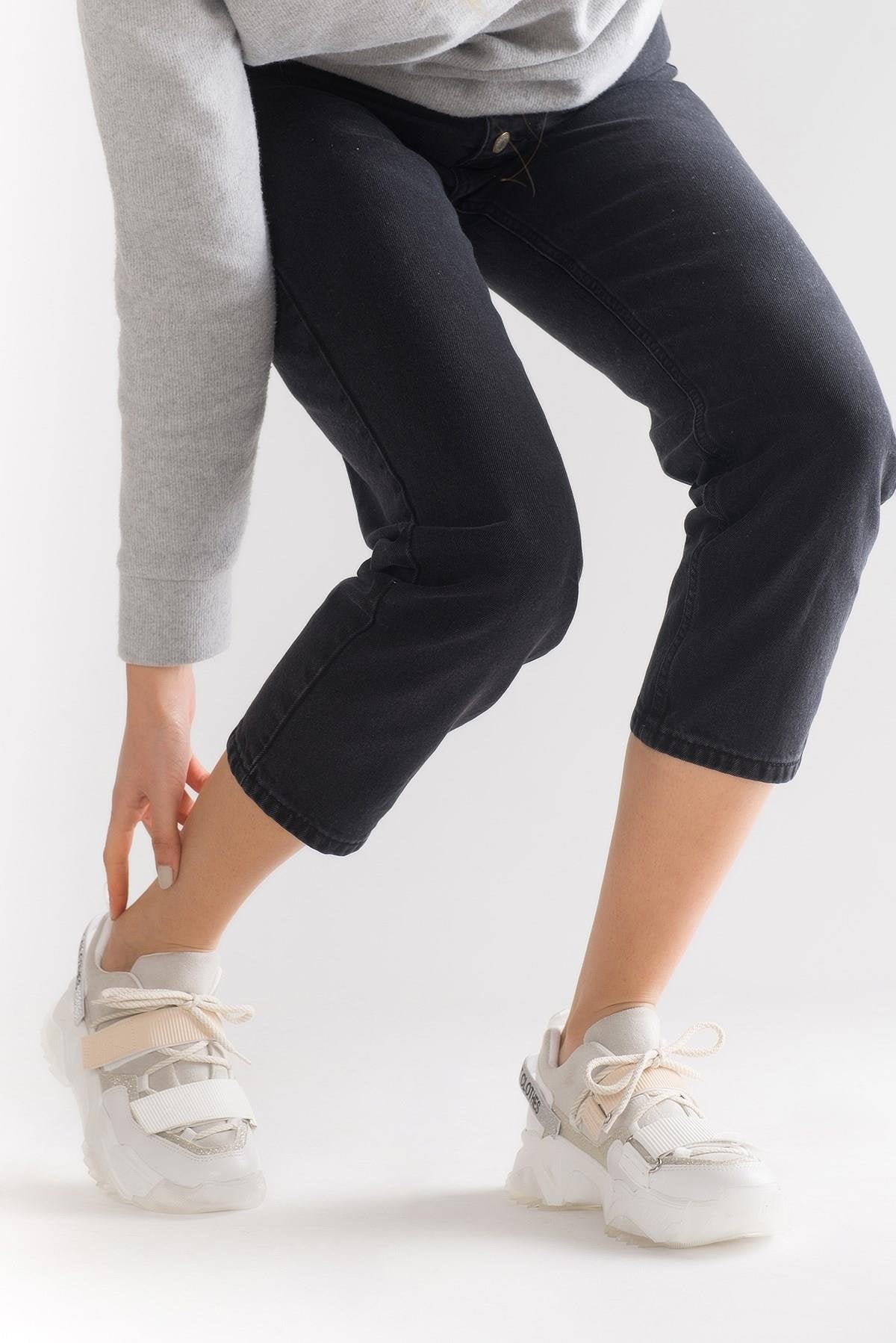 Lulen - White Glitter-Logo Velcro Sport Sneaker (Women)