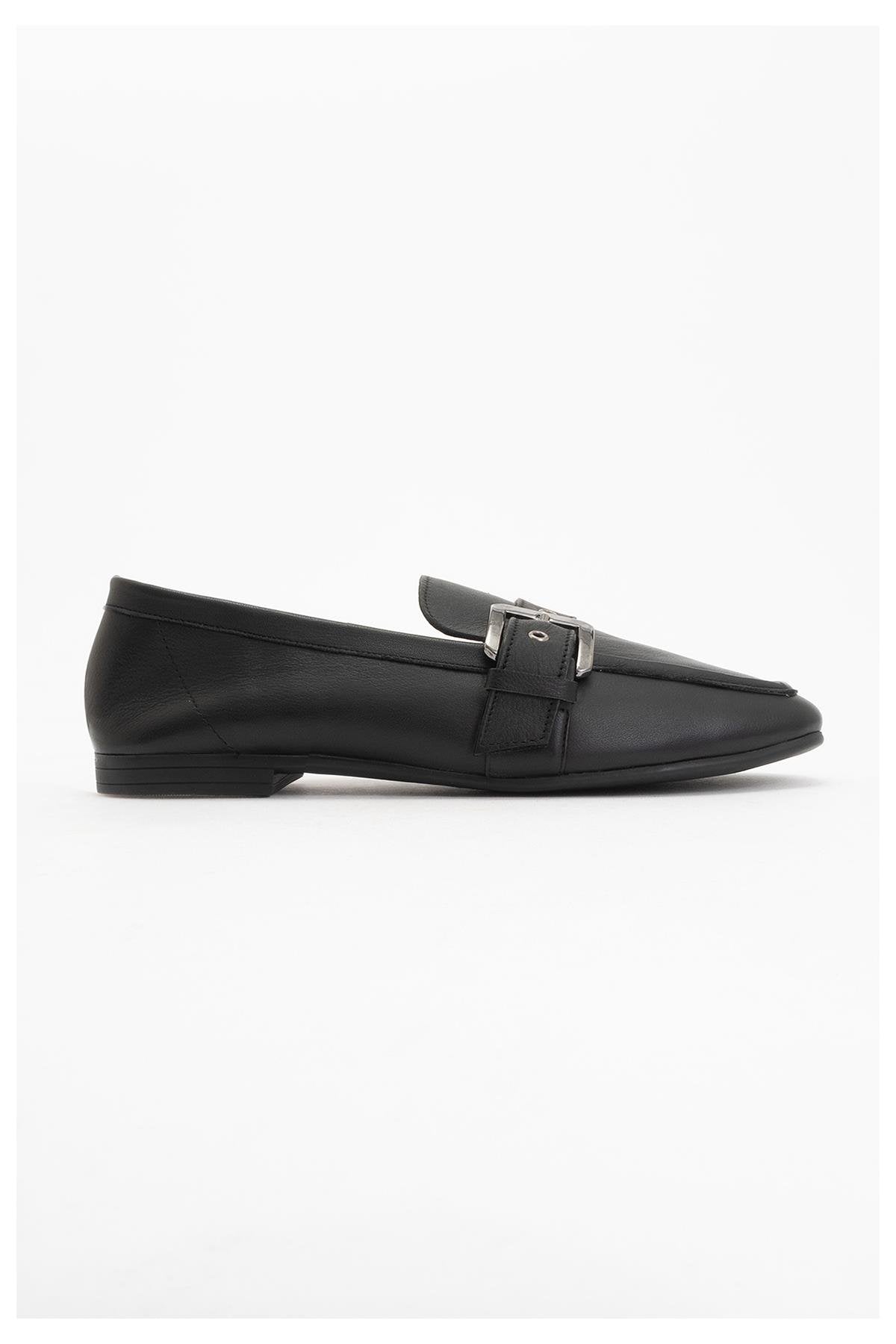 Clarion - Black Leather Loafers (Women)