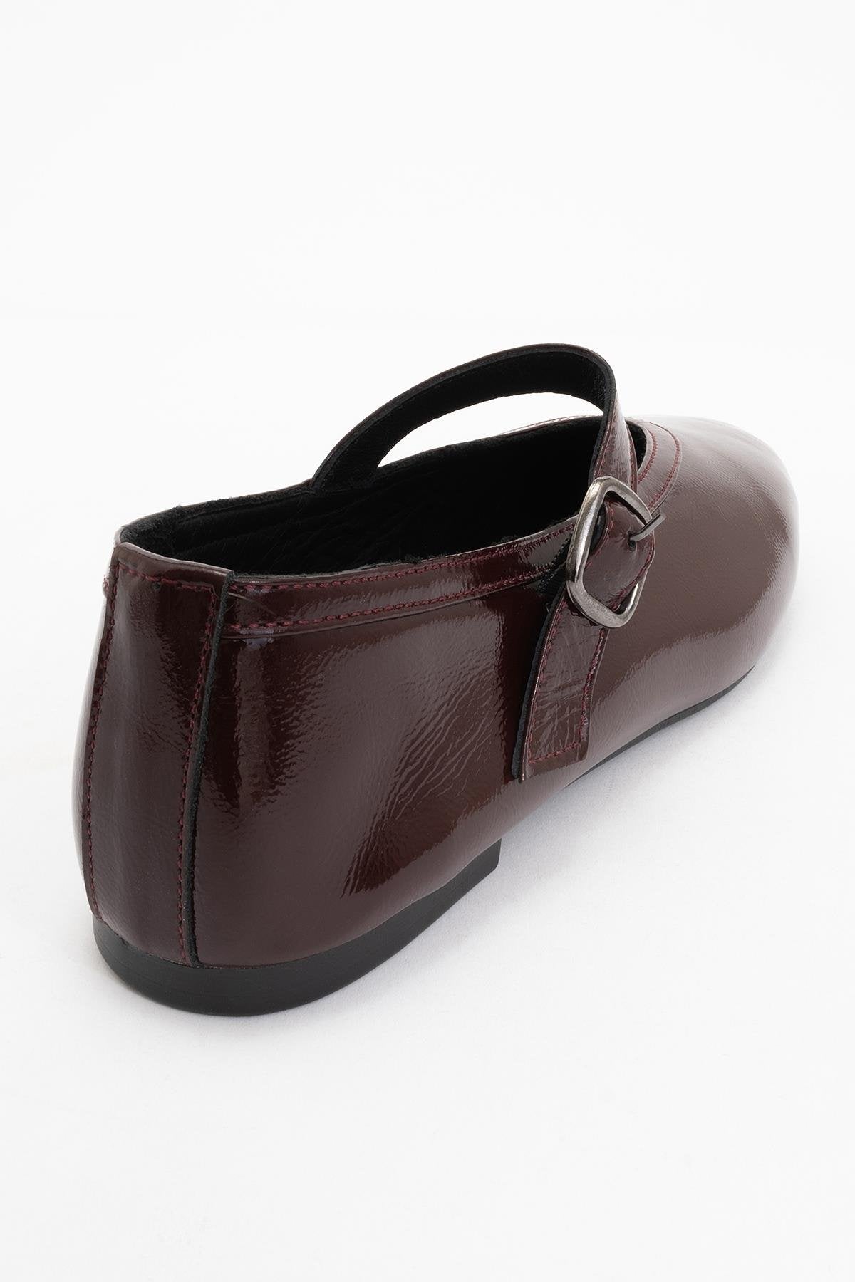 Matilda - Brown Patent Leather Mary Jane Flats