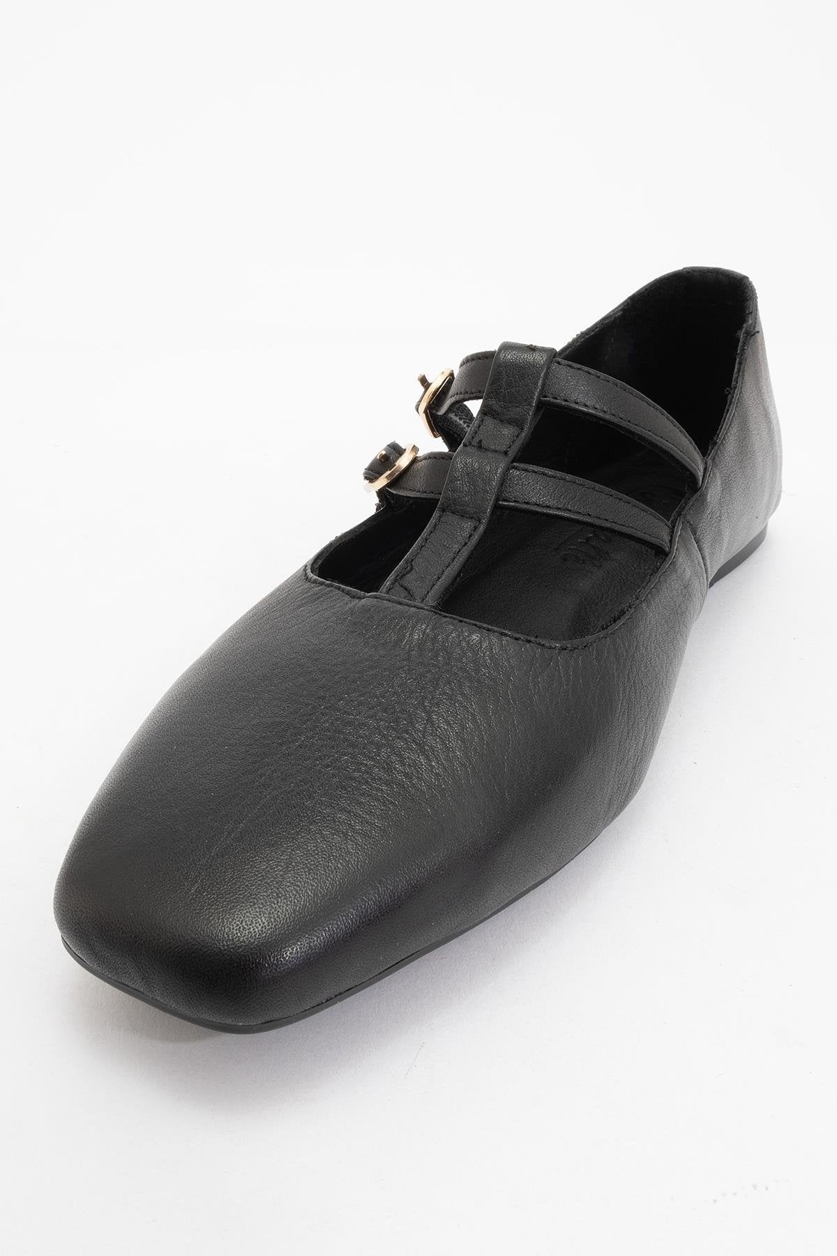 Starling - Black Leather Mary Jane Flats (Women)