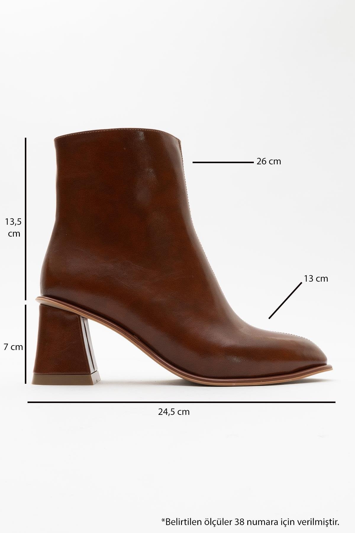 Alba Cognac Brown Block Heel Boot (Women)