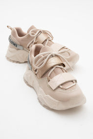 Lulen - Blush Glitter Script Velcro Sneakers (Women)