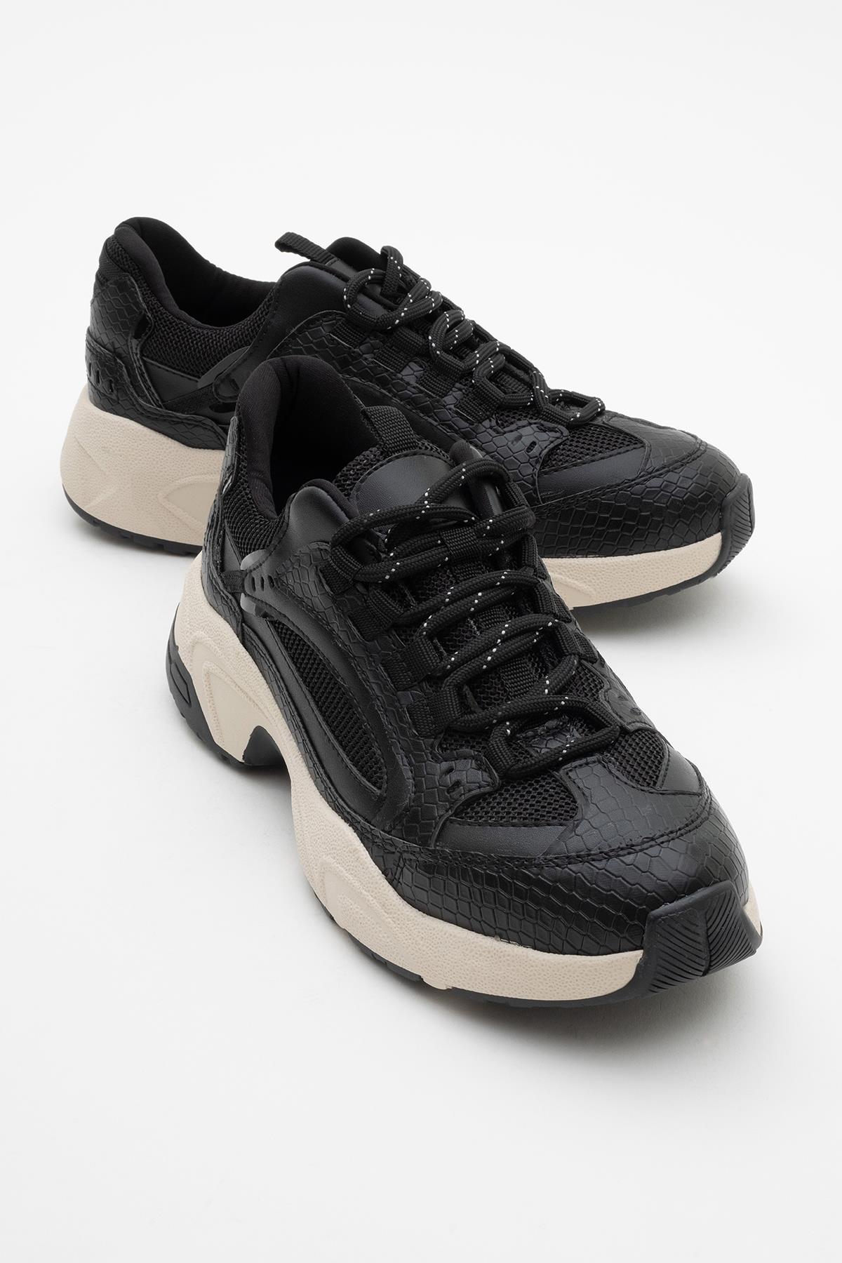 Bambi - Black Printed Mesh Sneakers (Women)