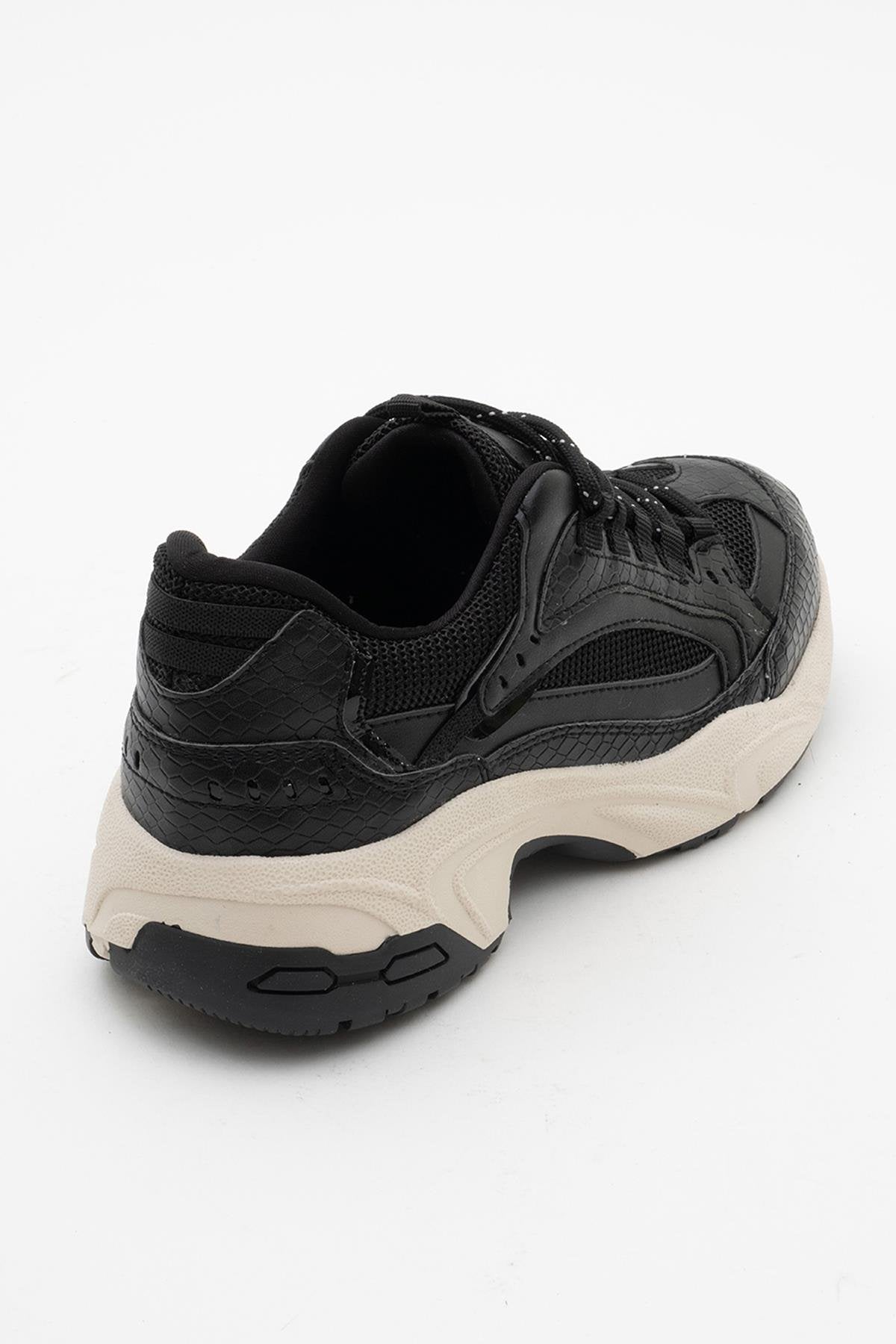 Bambi - Black Printed Mesh Sneakers (Women)