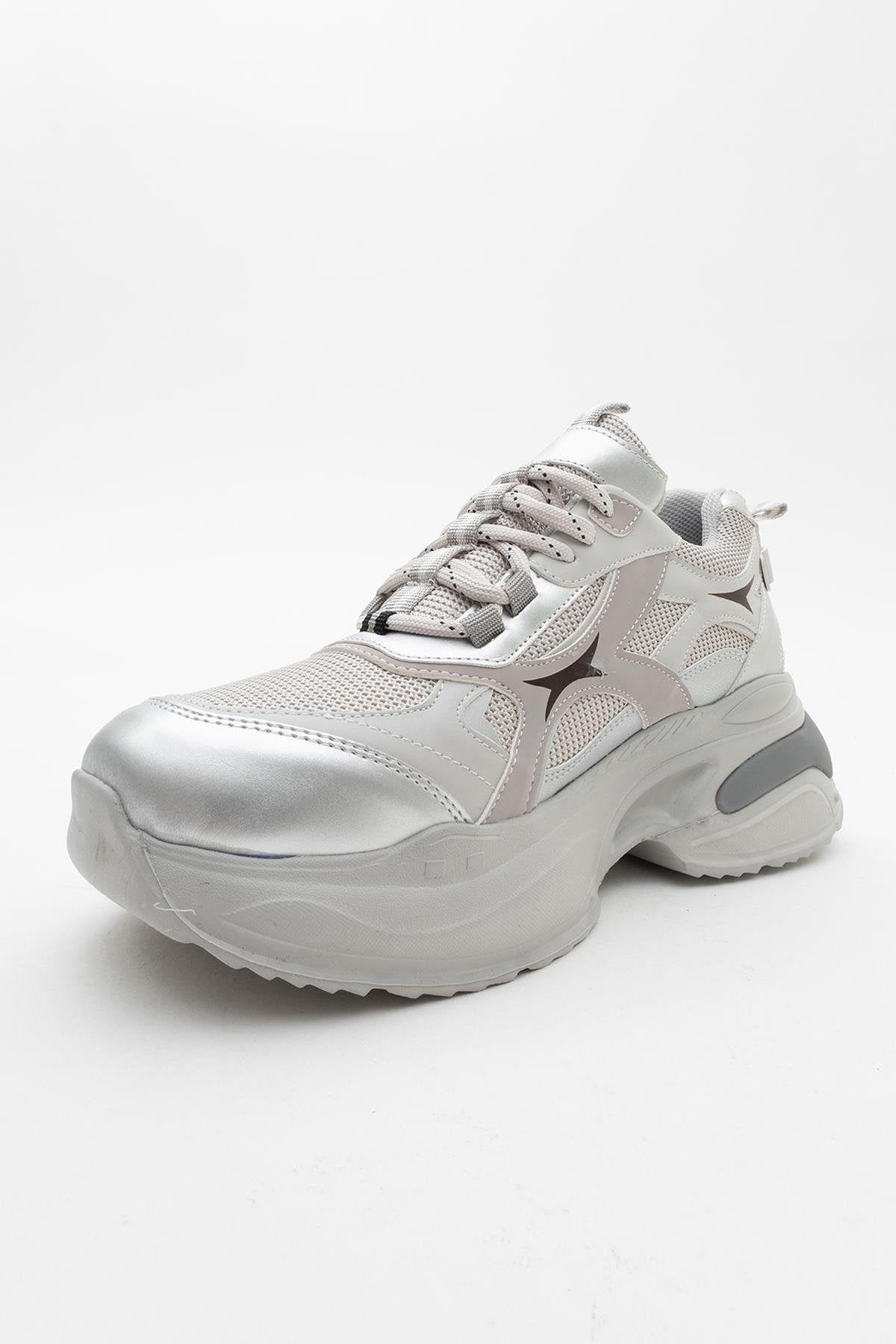 Marron - Silver Gray Sneakers (Women)