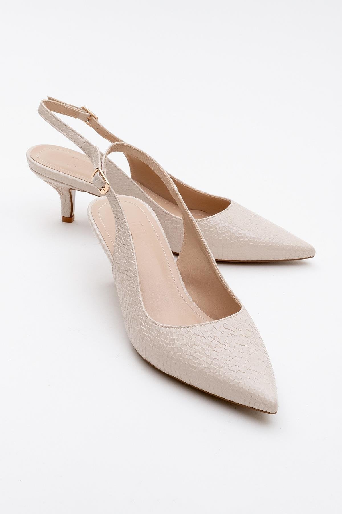 Value - Beige Patterned Heeled Shoe (Women)