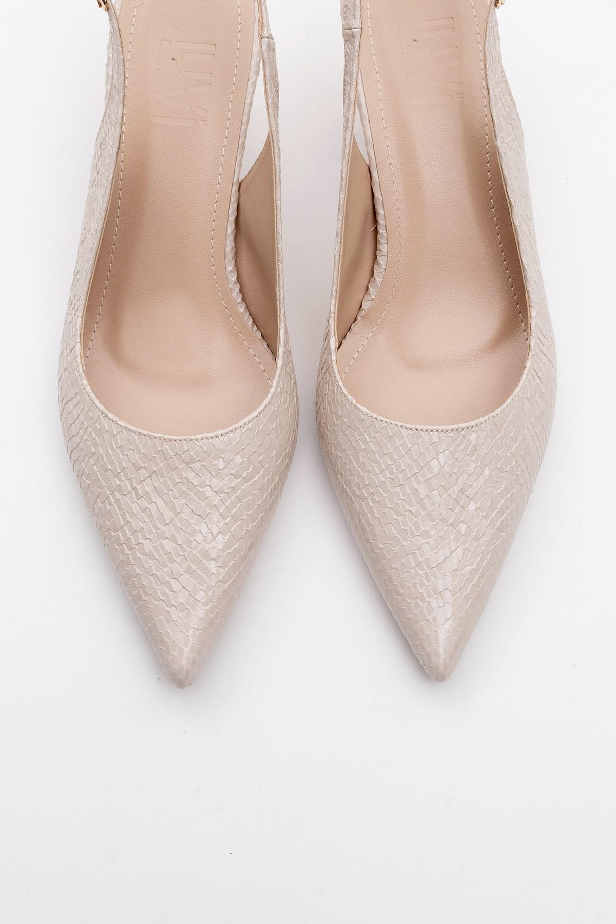 Value - Beige Patterned Heeled Shoe (Women)