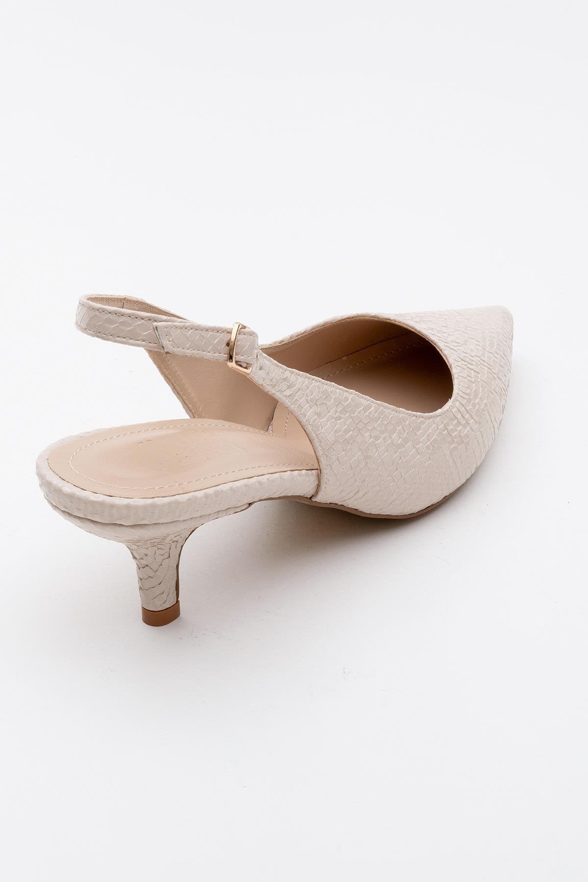 Value - Beige Patterned Heeled Shoe (Women)