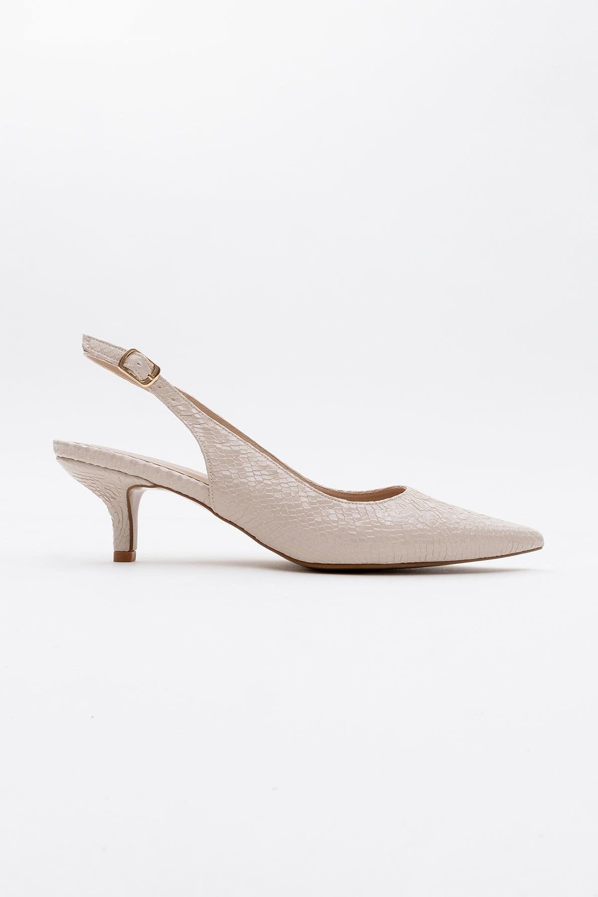Value - Beige Patterned Heeled Shoe (Women)