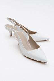 Value - White Patterned Heeled Shoe (Women)