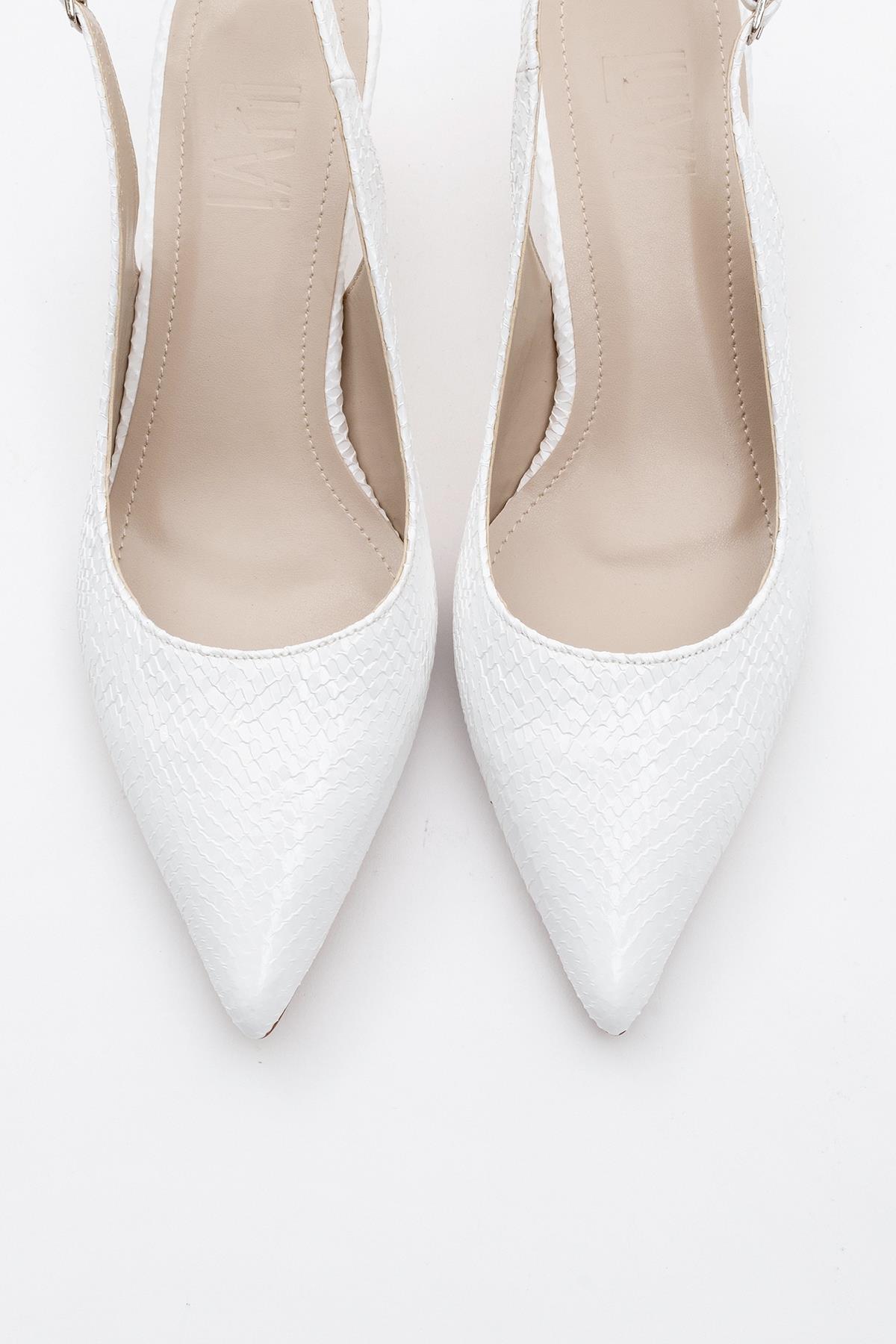 Value - White Patterned Heeled Shoe (Women)