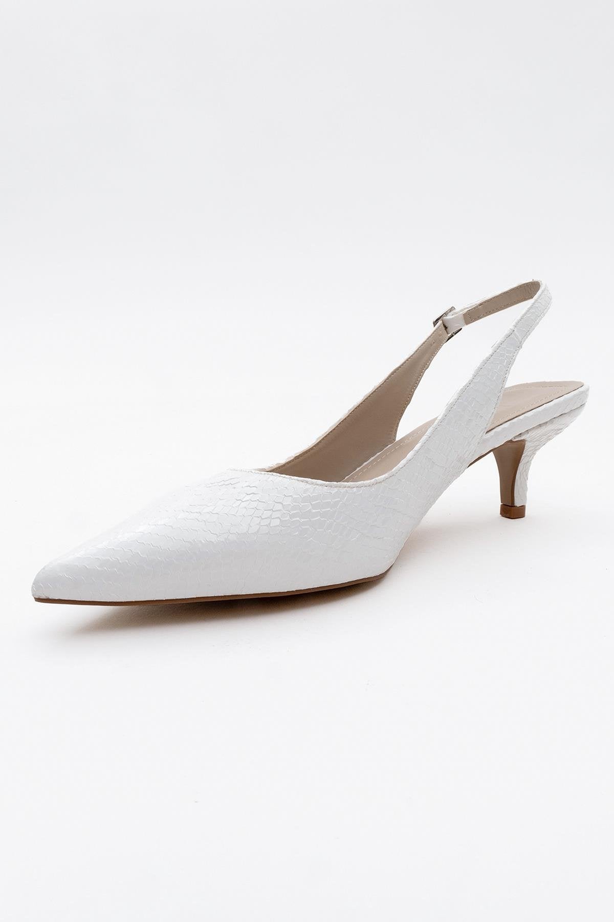 Value - White Patterned Heeled Shoe (Women)
