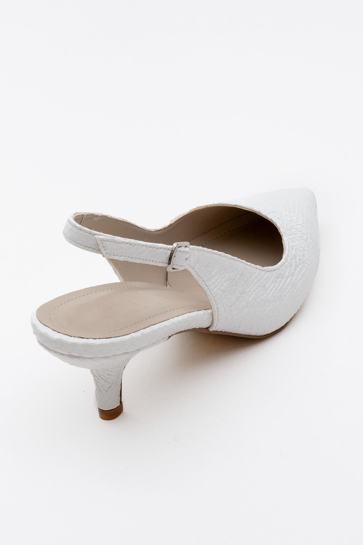 Value - White Patterned Heeled Shoe (Women)