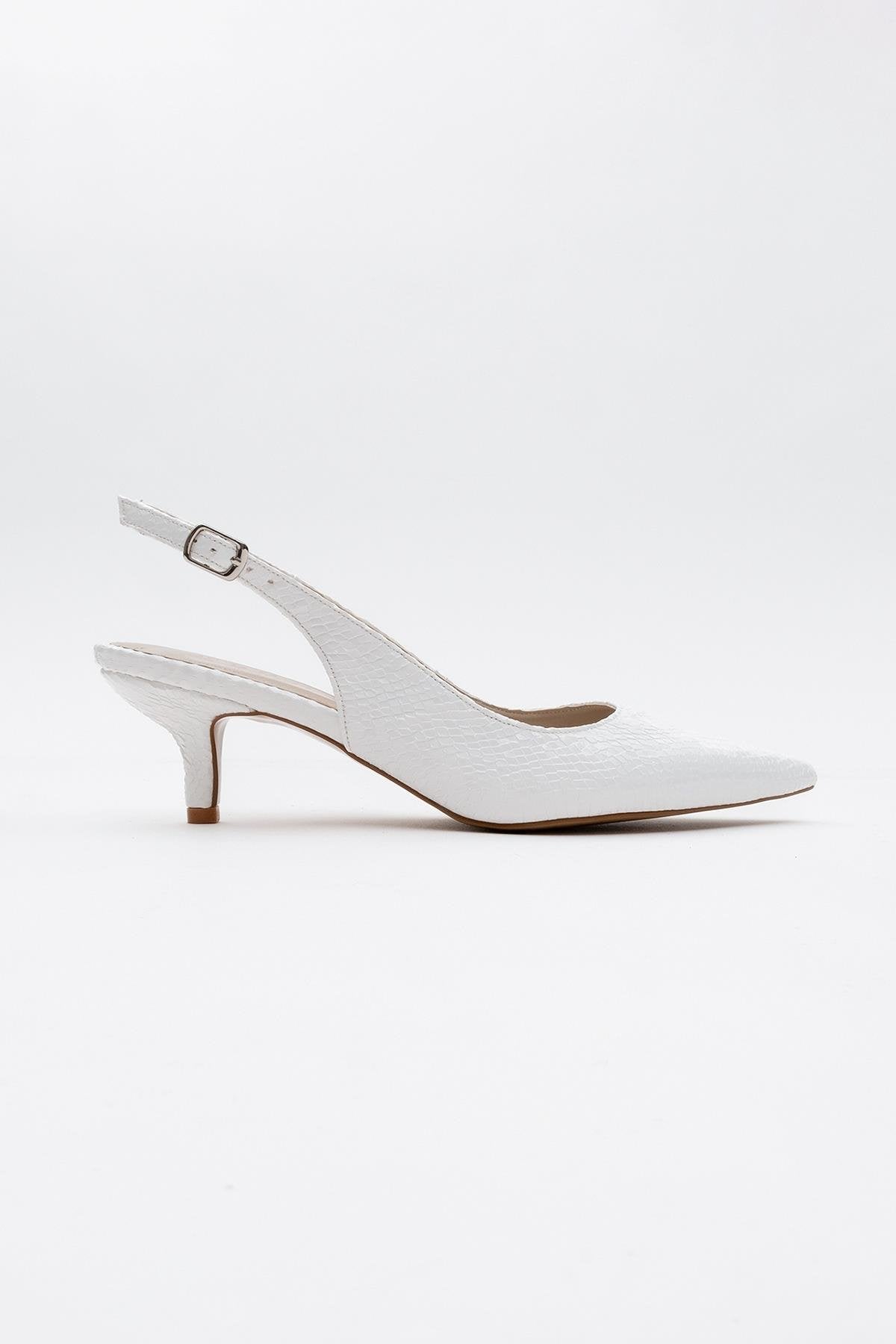 Value - White Patterned Heeled Shoe (Women)