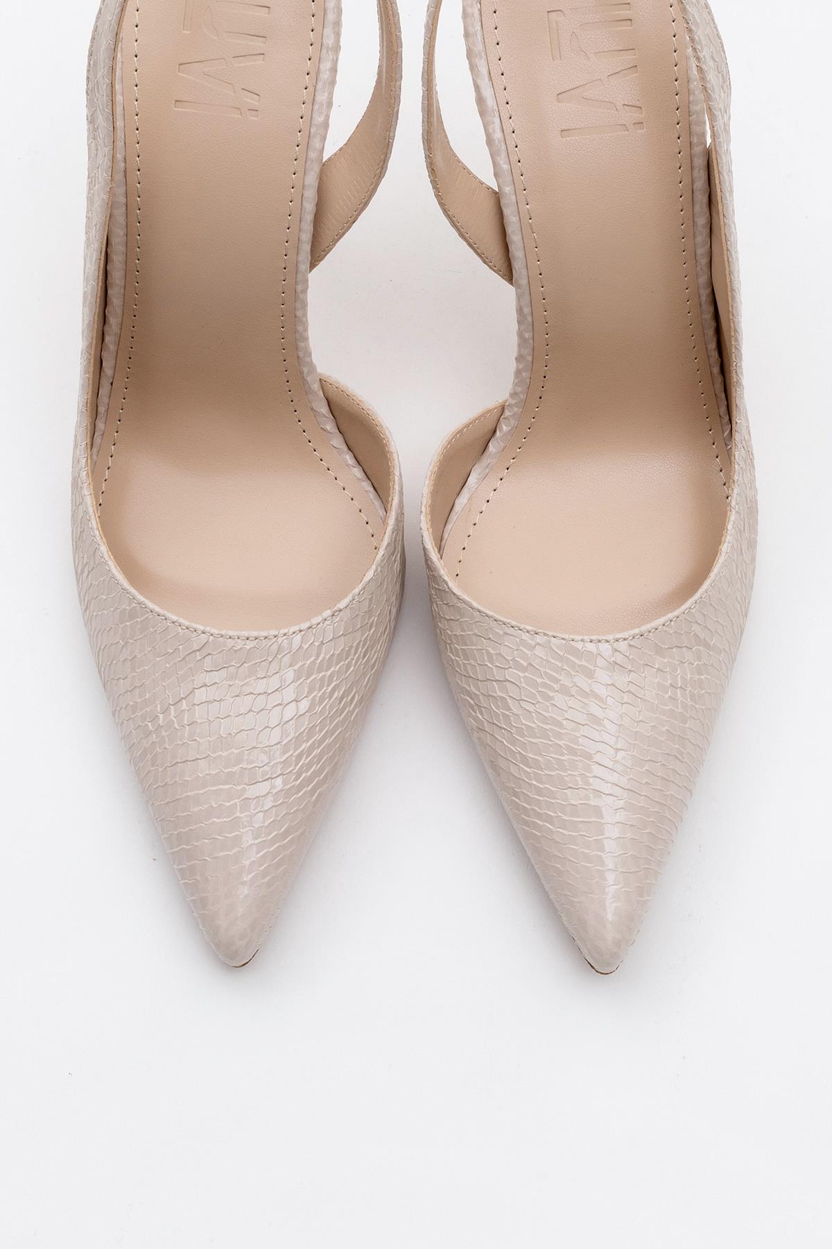 Twine - Beige Patterned Heeled Shoe (Women)