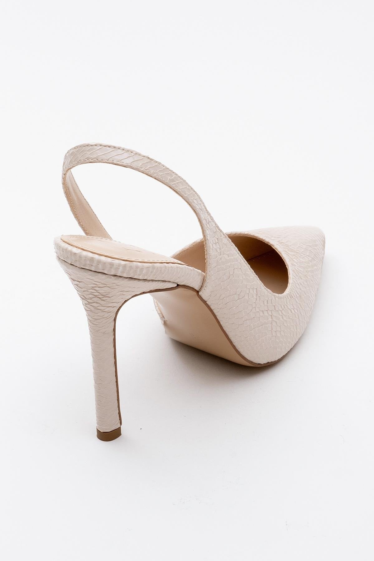 Twine - Beige Patterned Heeled Shoe (Women)