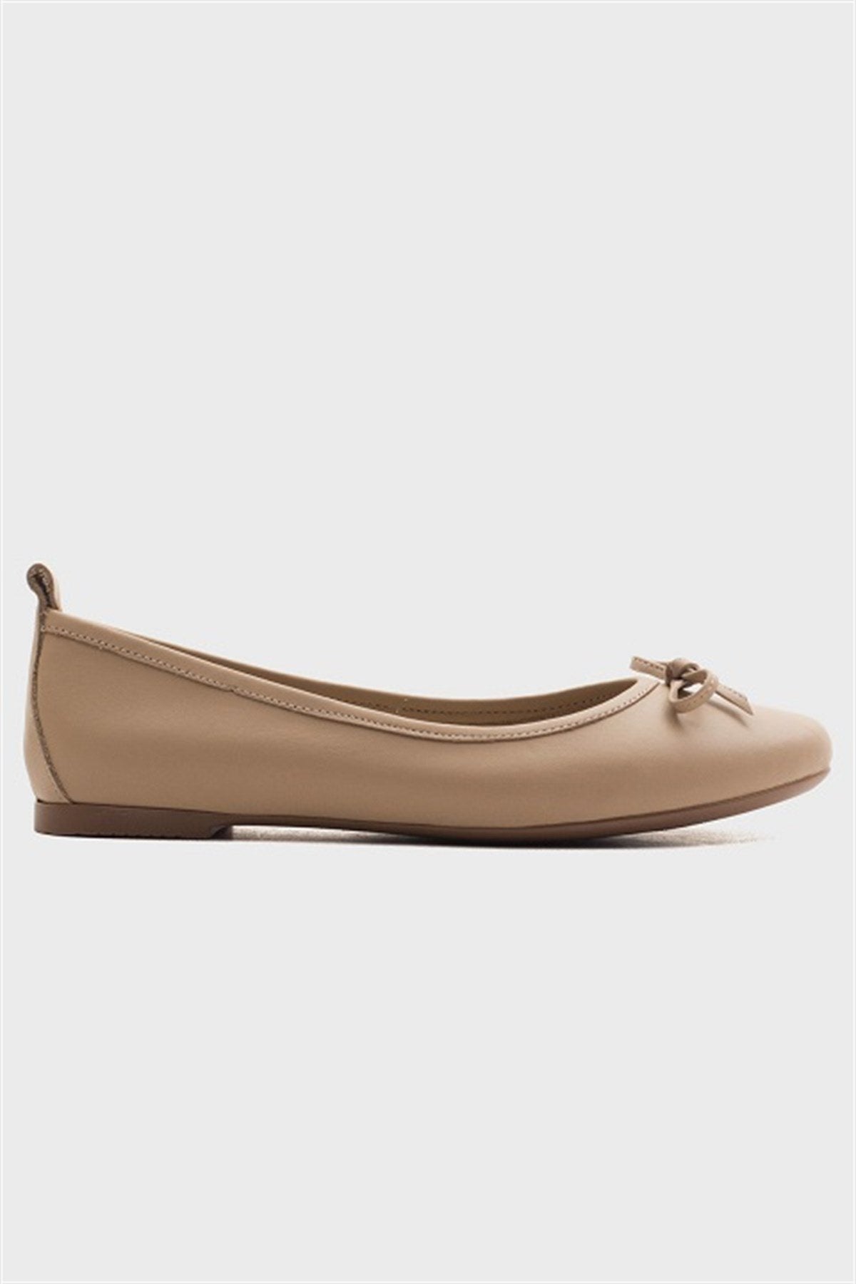 Florence - Cream Beige Leather Ballerina Flats