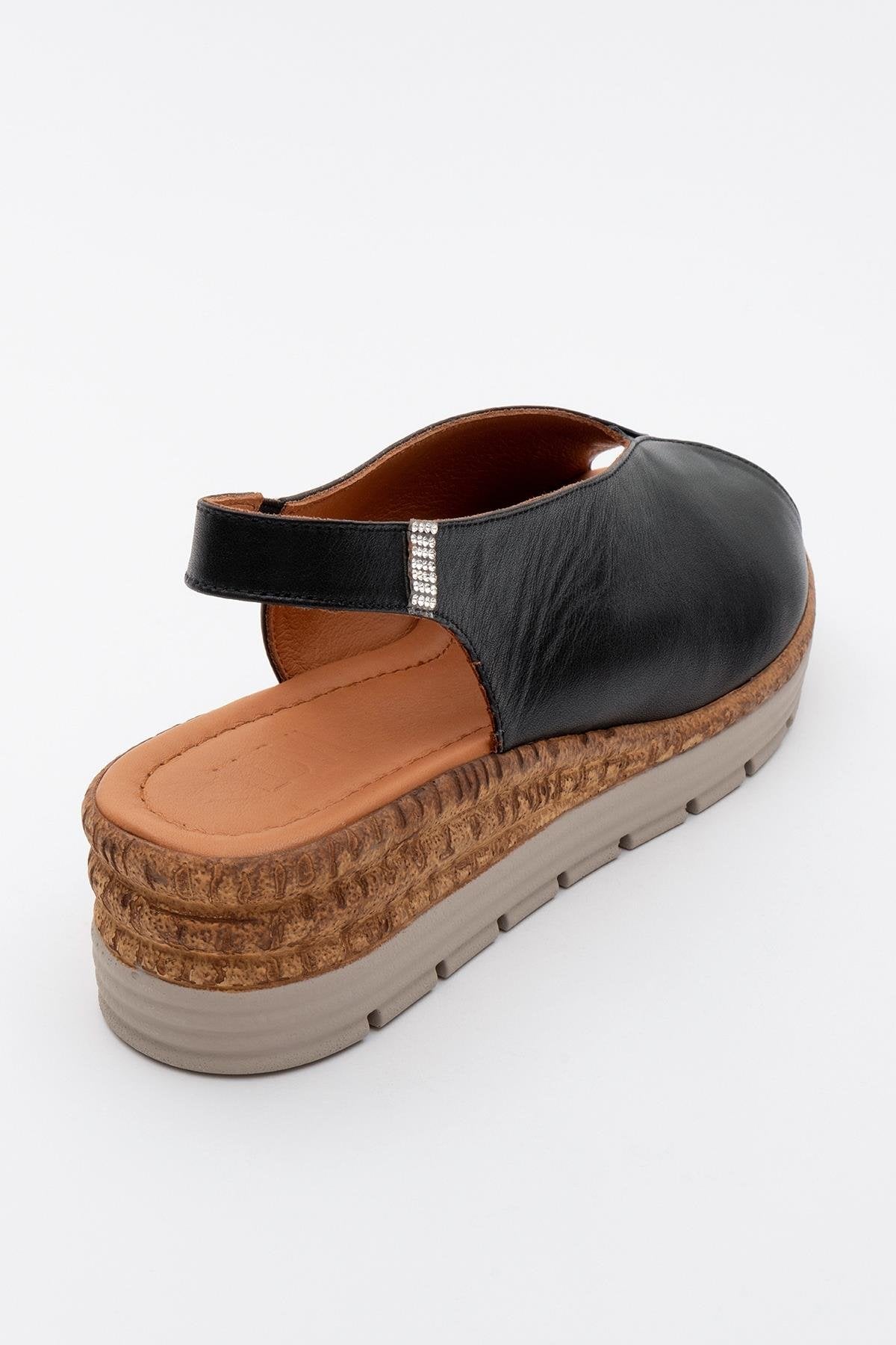 Blom - Black Leather Platform Sandal (Women)
