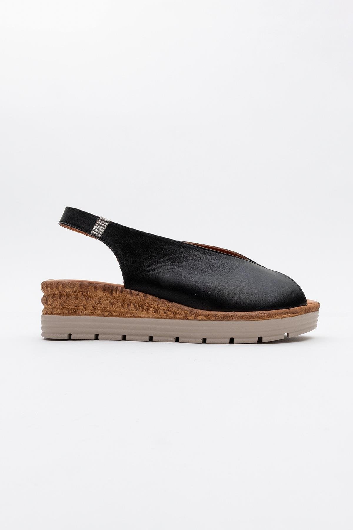 Blom - Black Leather Platform Sandal (Women)