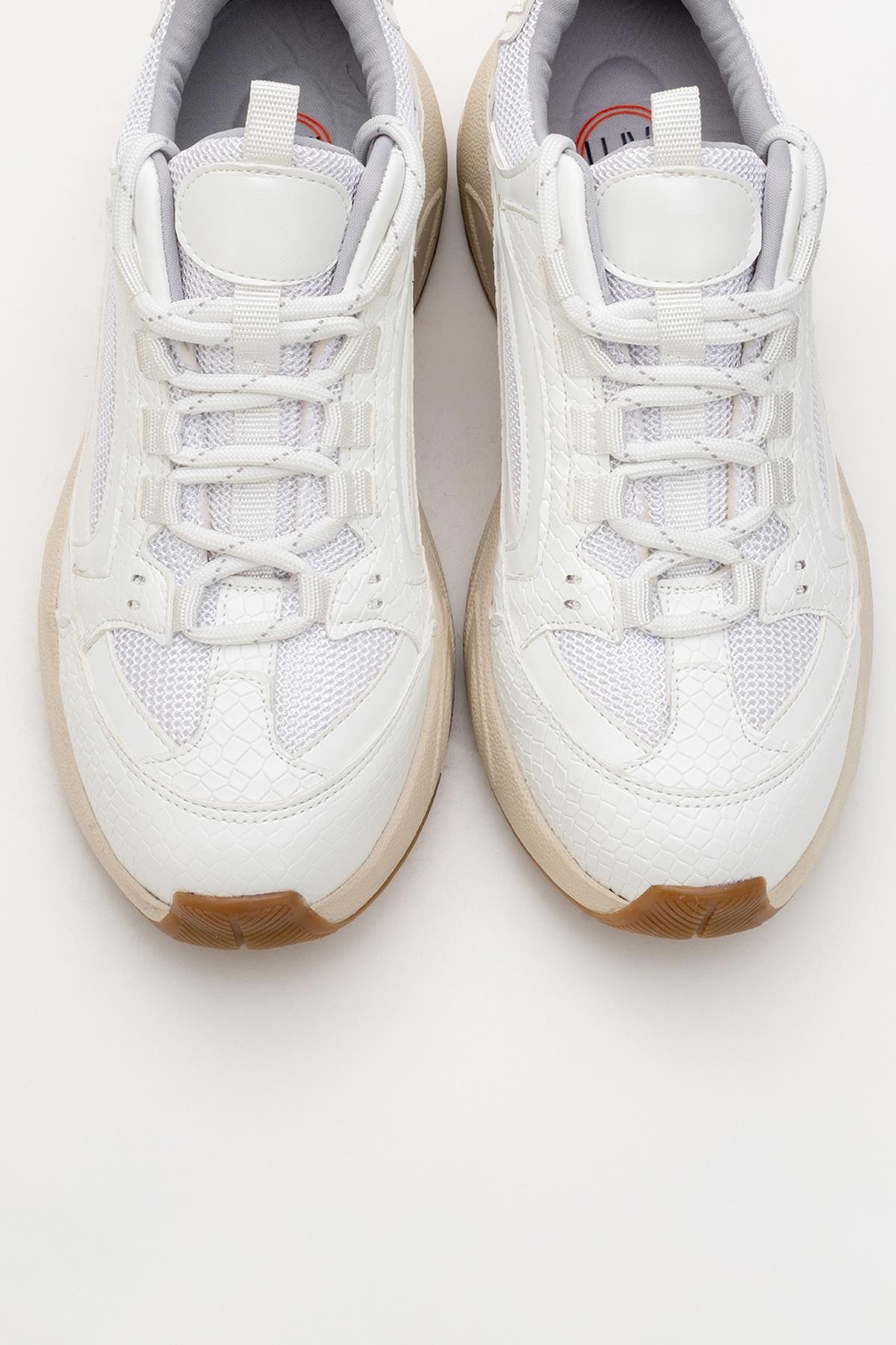 Bambi - White Printed Mesh Sneaker (Women)