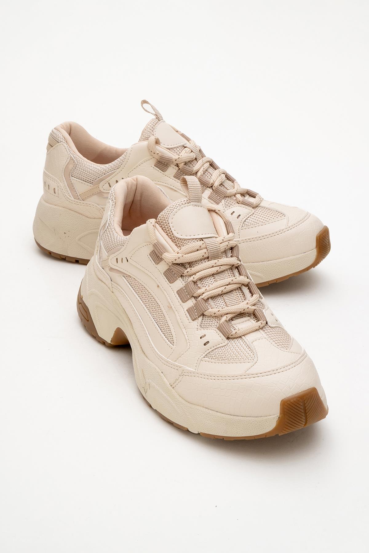Bambi - Beige Printed Mesh Sneaker (Women)