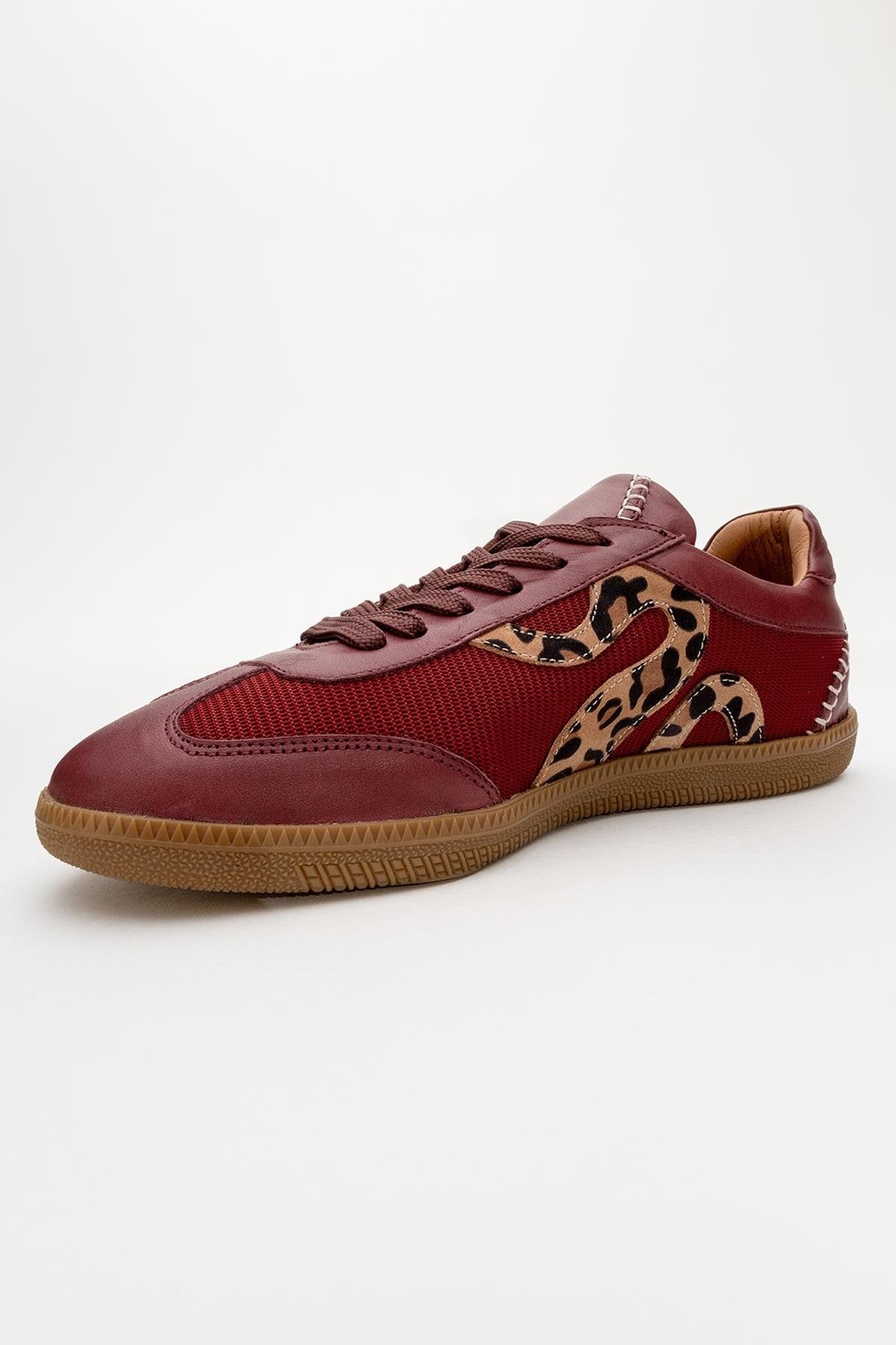 Perry - Burgundy Leather Sneakers (Women)