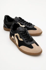 Perry - Black Genuine Leather Sneaker (Women)