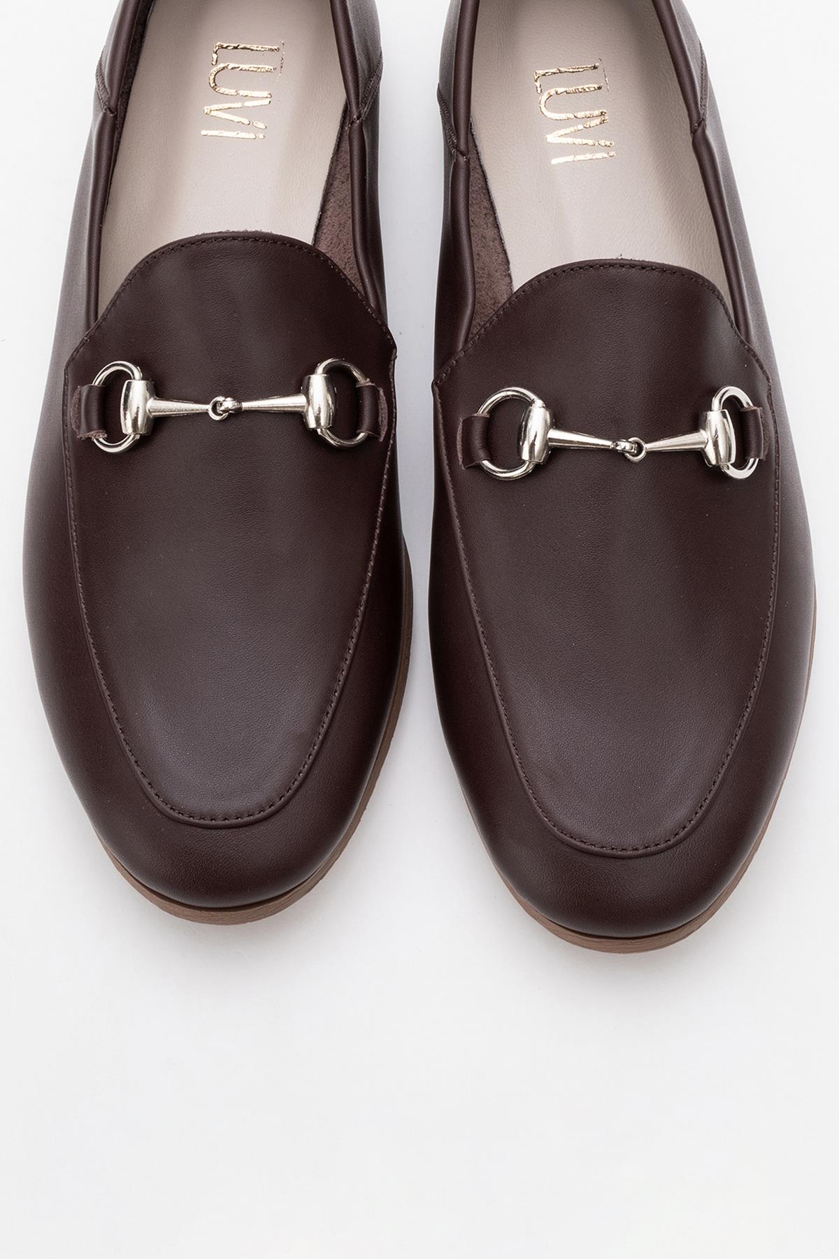 Penny - Brown Leather Horsebit Loafers
