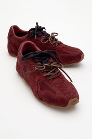 Selena - Burdungy Suede Leather Sneakers (Women)