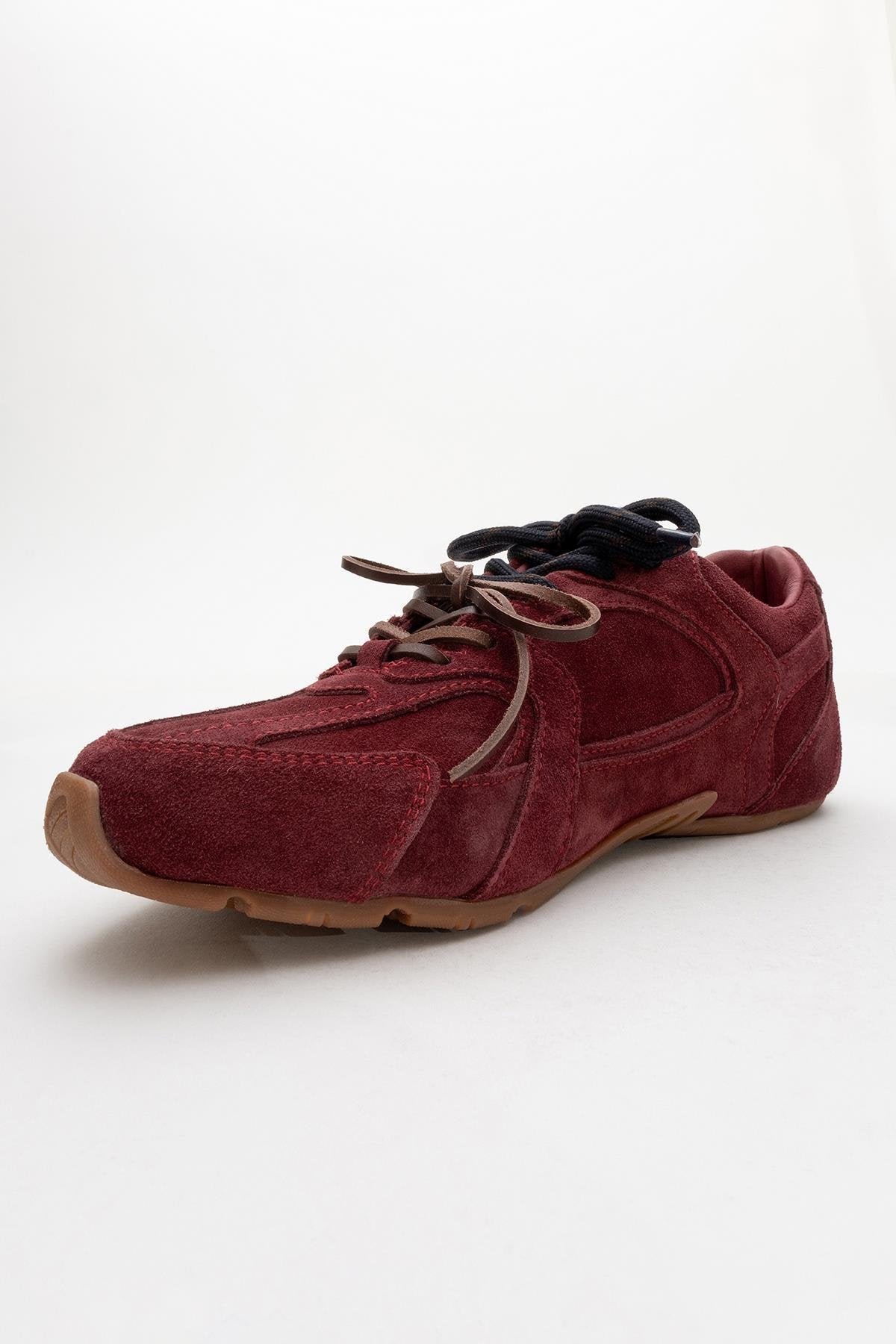 Selena - Burdungy Suede Leather Sneakers (Women)