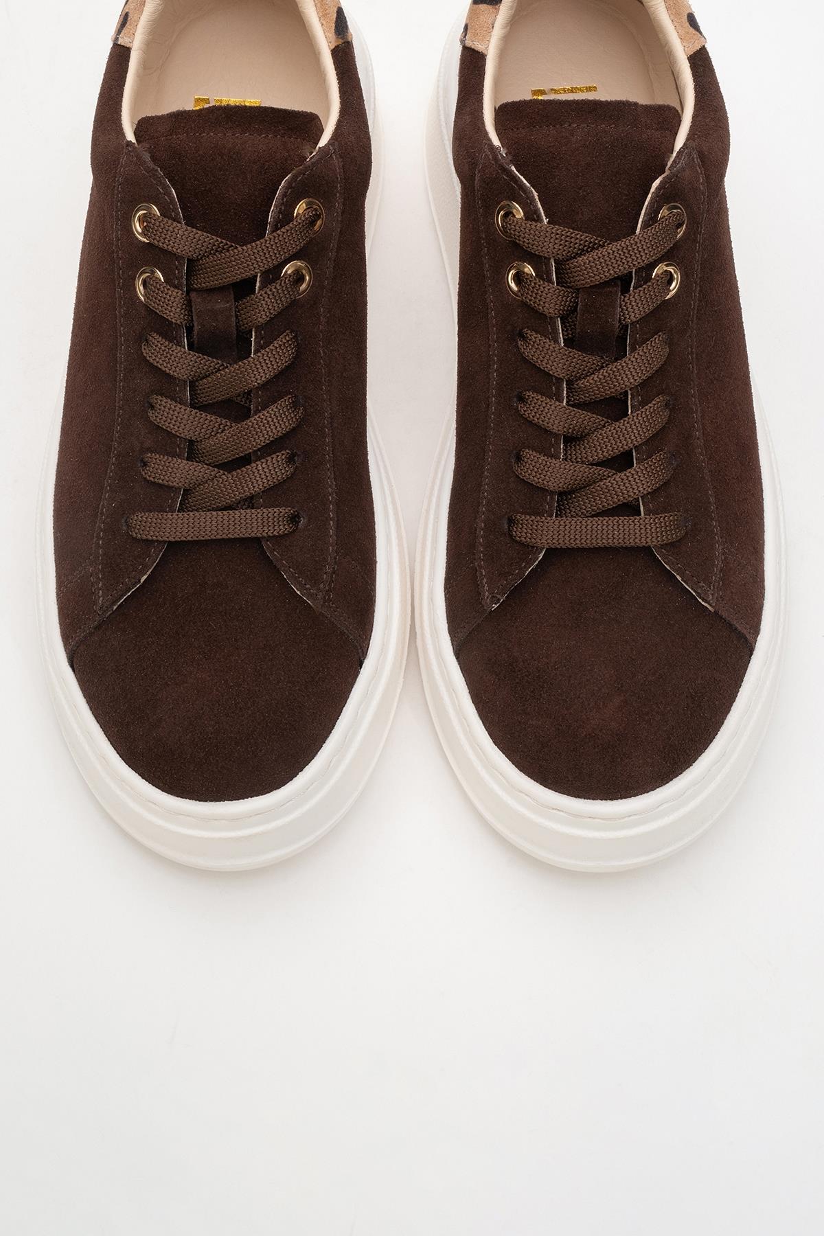 Gueno - Brown Genuine Leather Sneaker (Women)