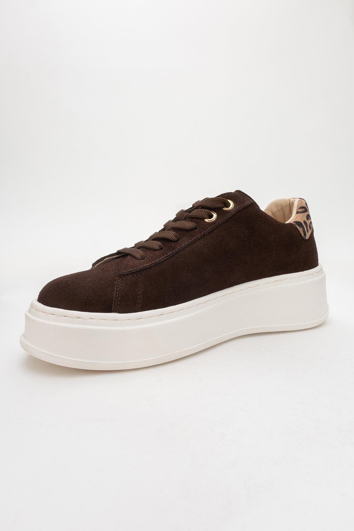 Gueno - Brown Genuine Leather Sneaker (Women)