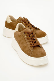 Gueno - Taupe Genuine Leather Sneaker (Women)