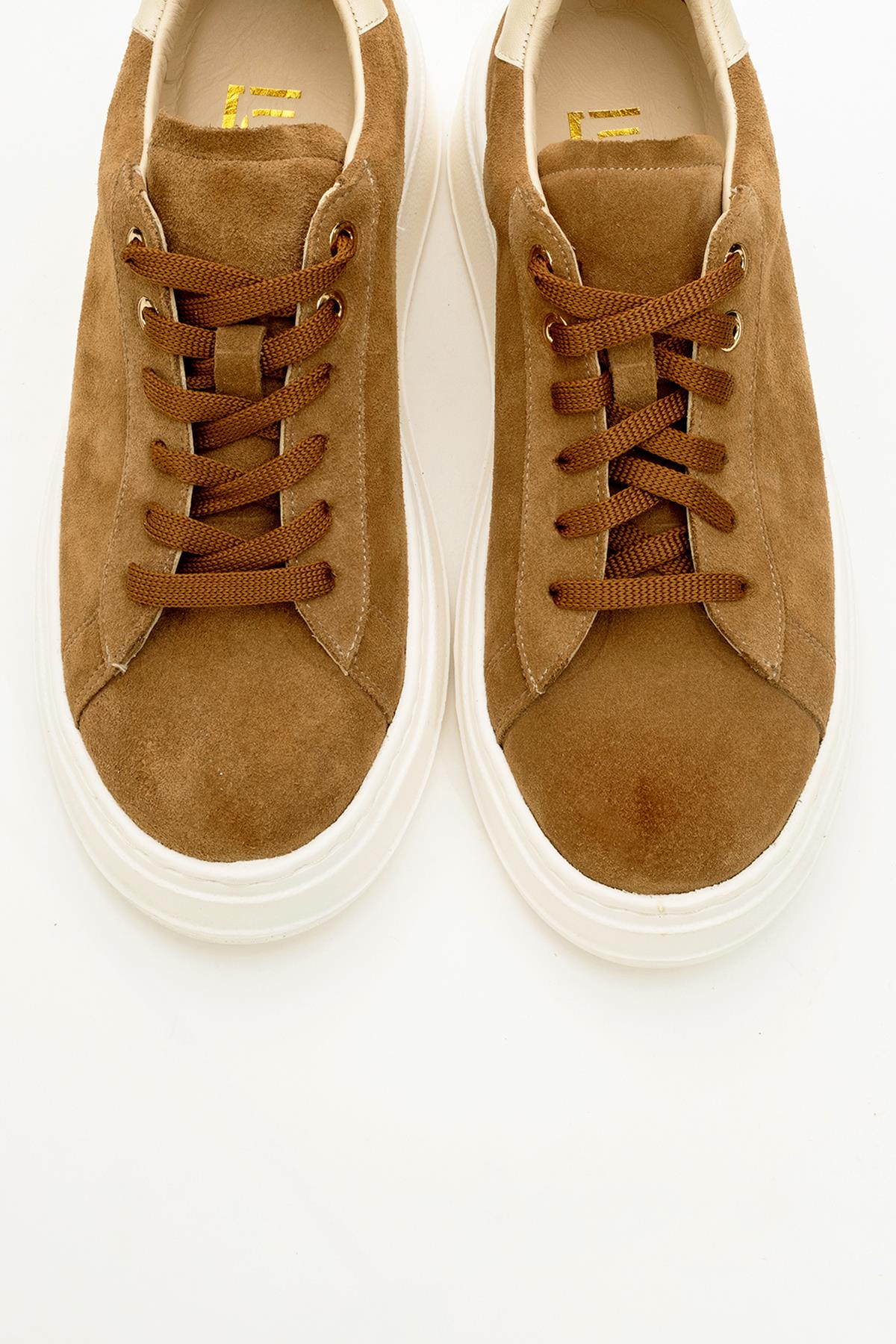 Gueno - Taupe Genuine Leather Sneaker (Women)