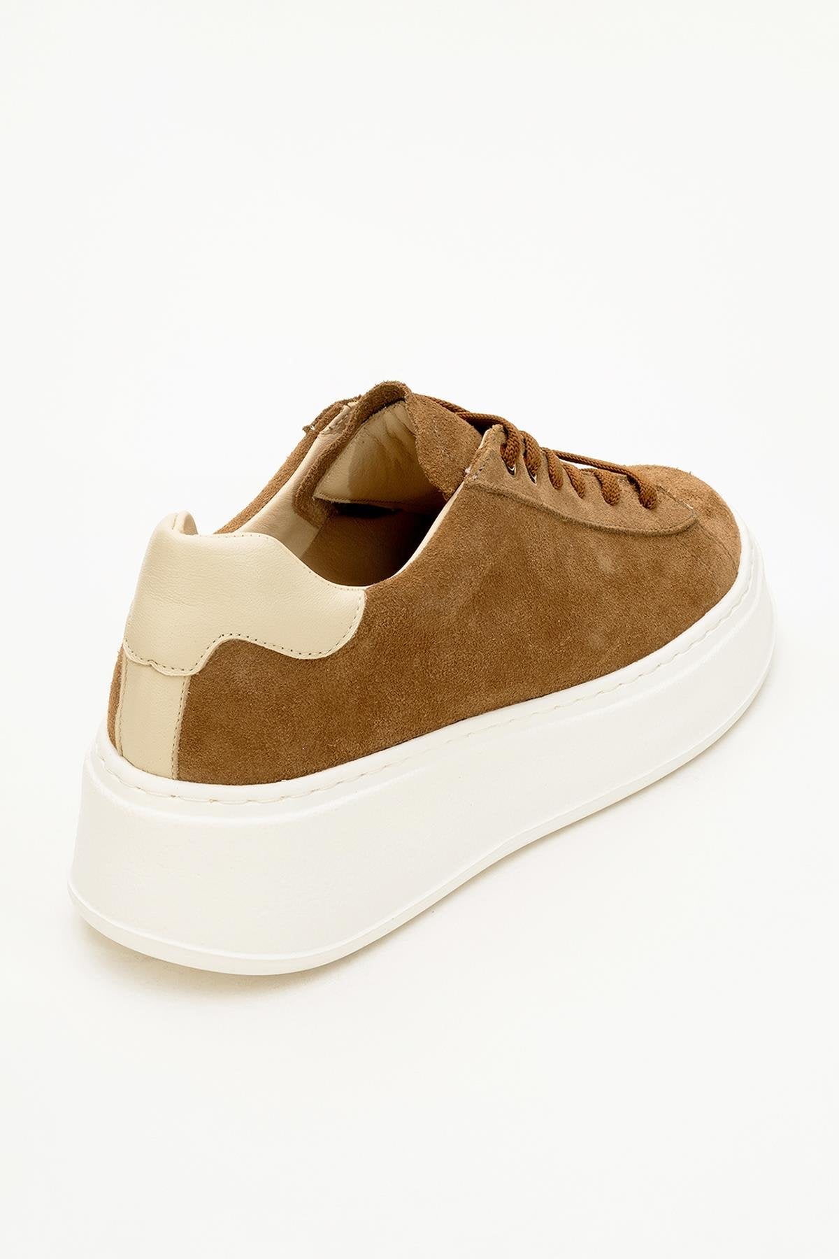 Gueno - Taupe Genuine Leather Sneaker (Women)