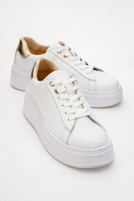 Gueno - White Genuine Leather Sneaker (Women)