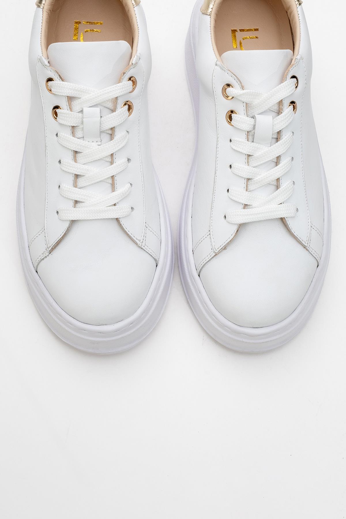 Gueno - White Genuine Leather Sneaker (Women)