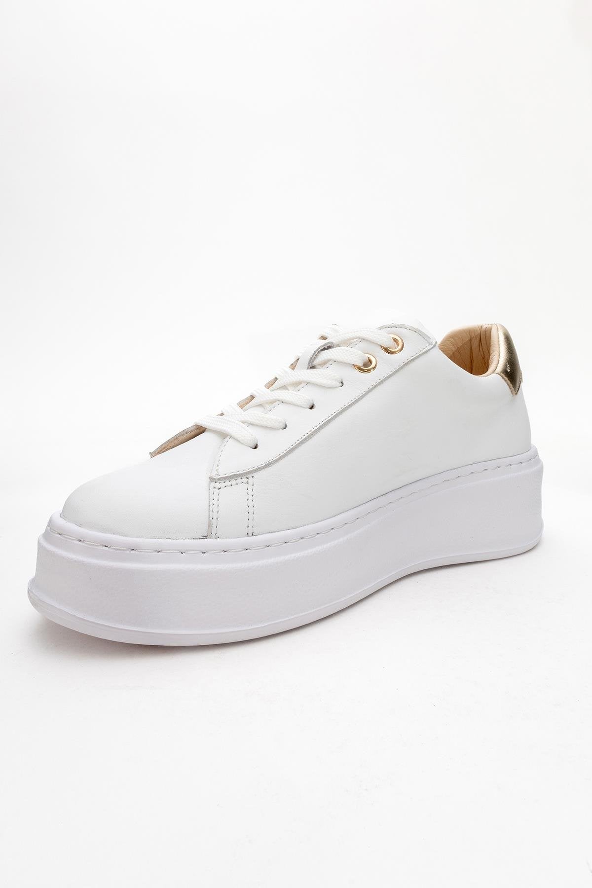 Gueno - White Genuine Leather Sneaker (Women)
