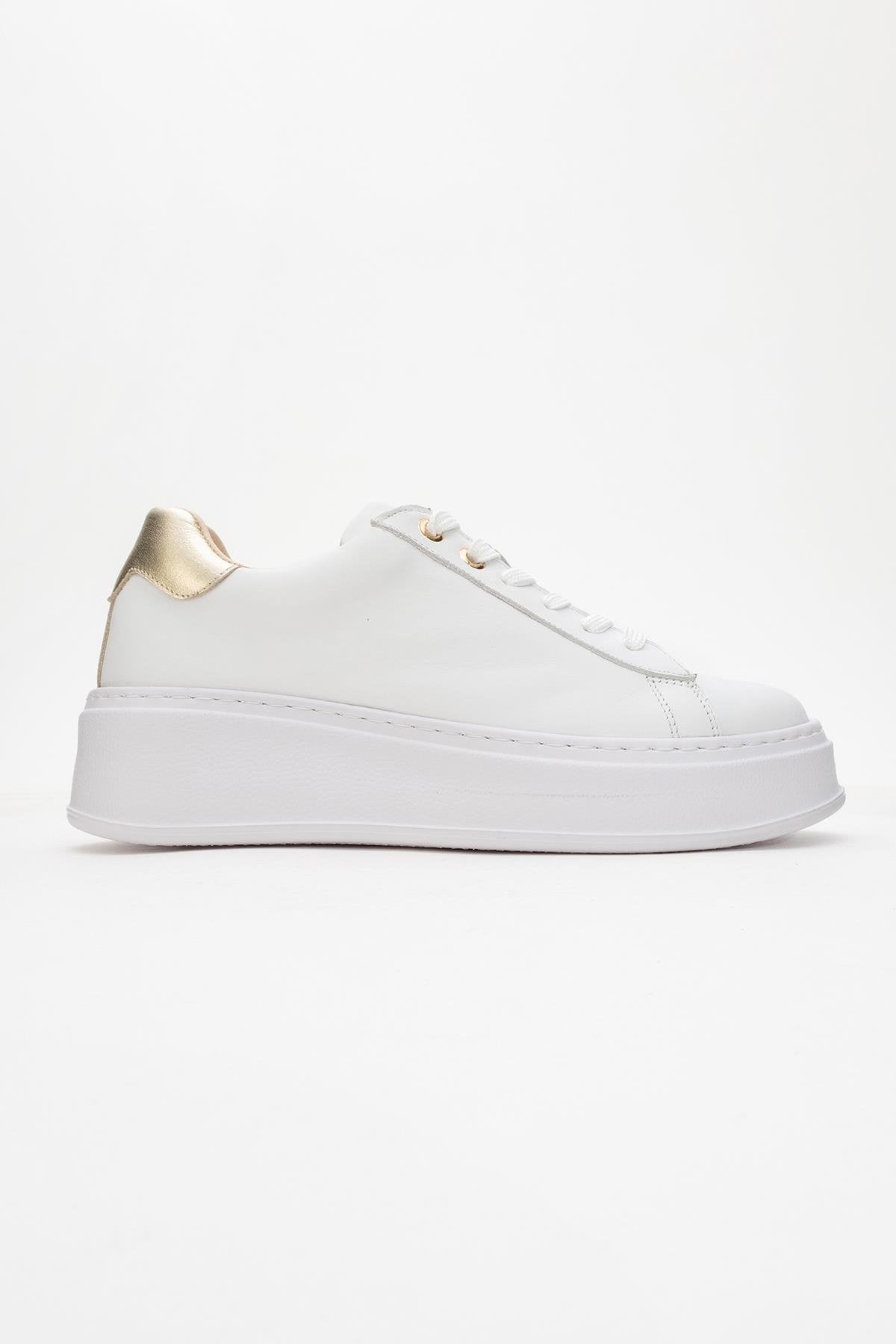 Gueno - White Genuine Leather Sneaker (Women)
