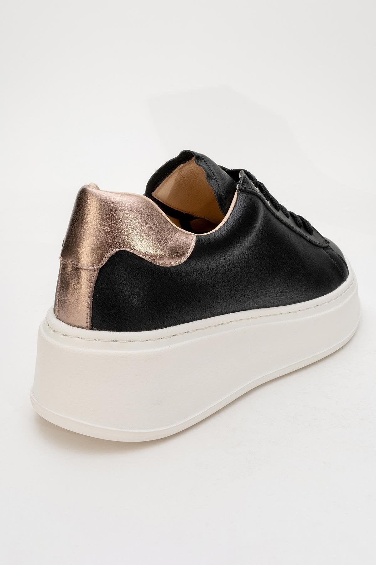 Gueno - Black Genuine Leather Sneaker (Women)