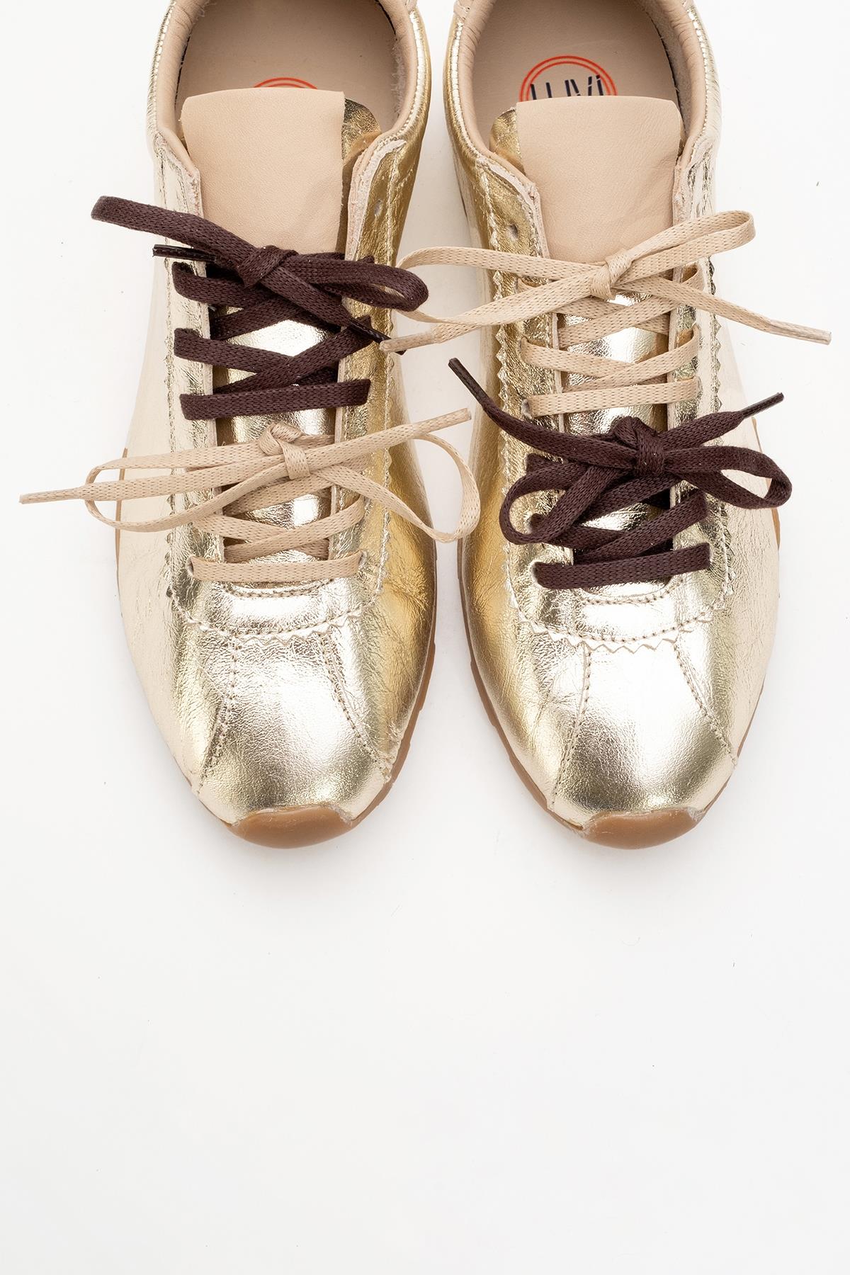 Crea - Gold Leather Sneakers (Women)