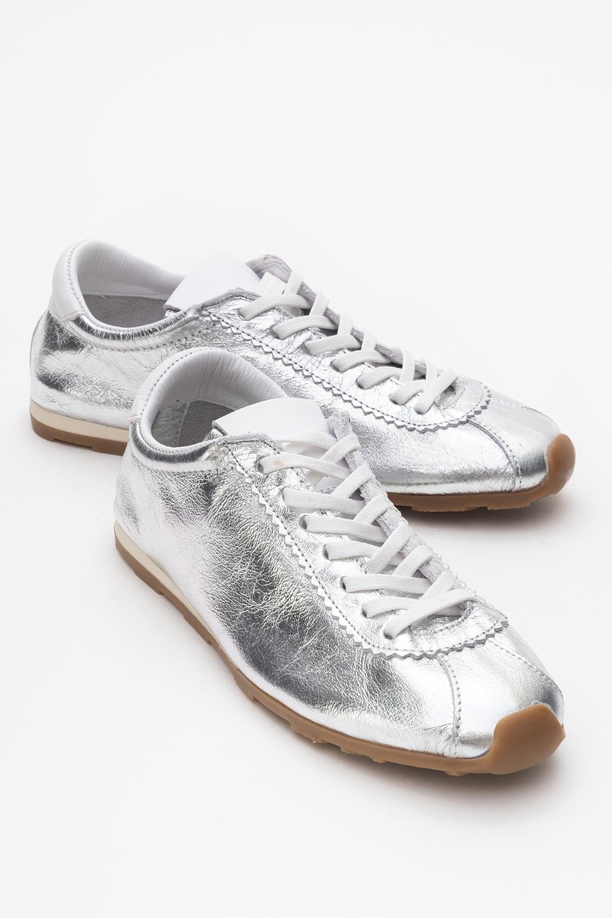 Crea - Silver Leather Sneakers (Women)