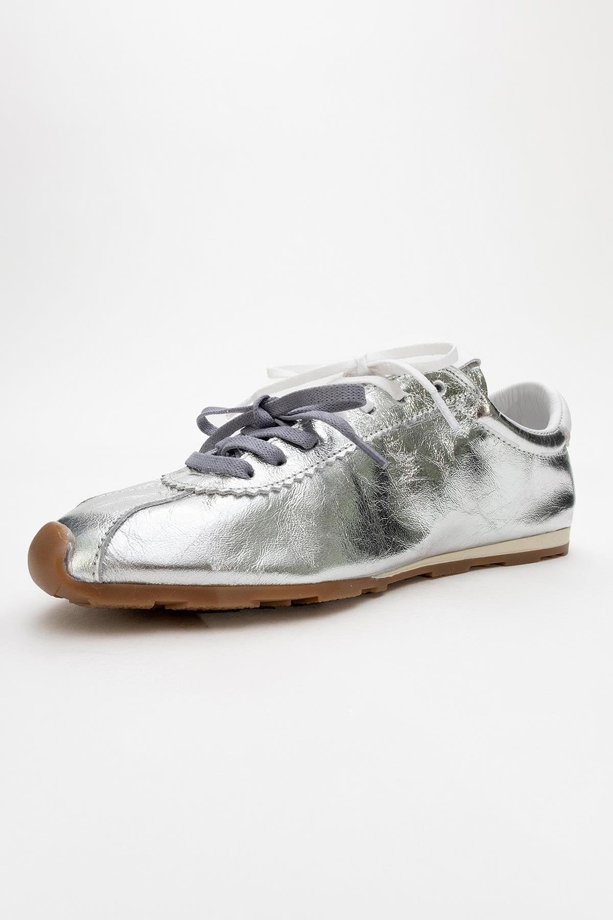 Crea - Silver Leather Sneakers (Women)