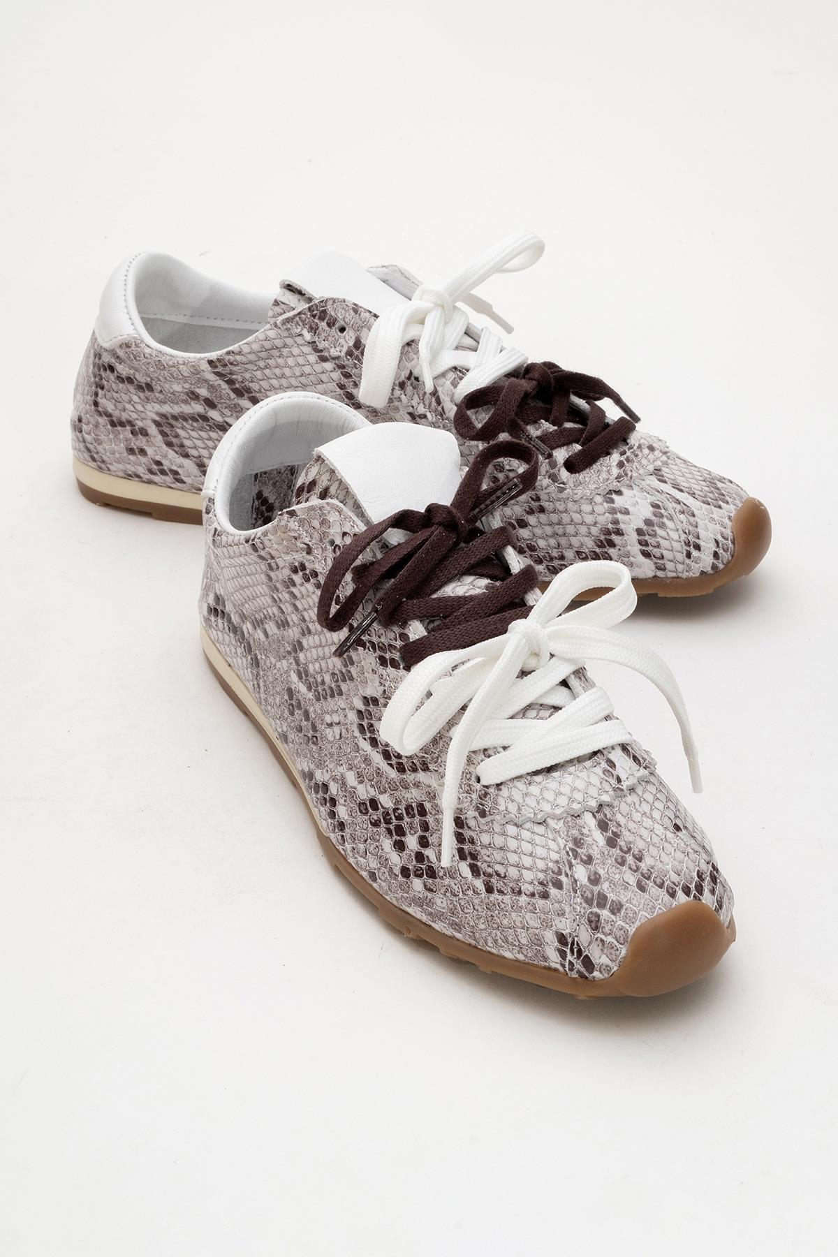 Crea - Gray Croco Leather Sneakers (Women)