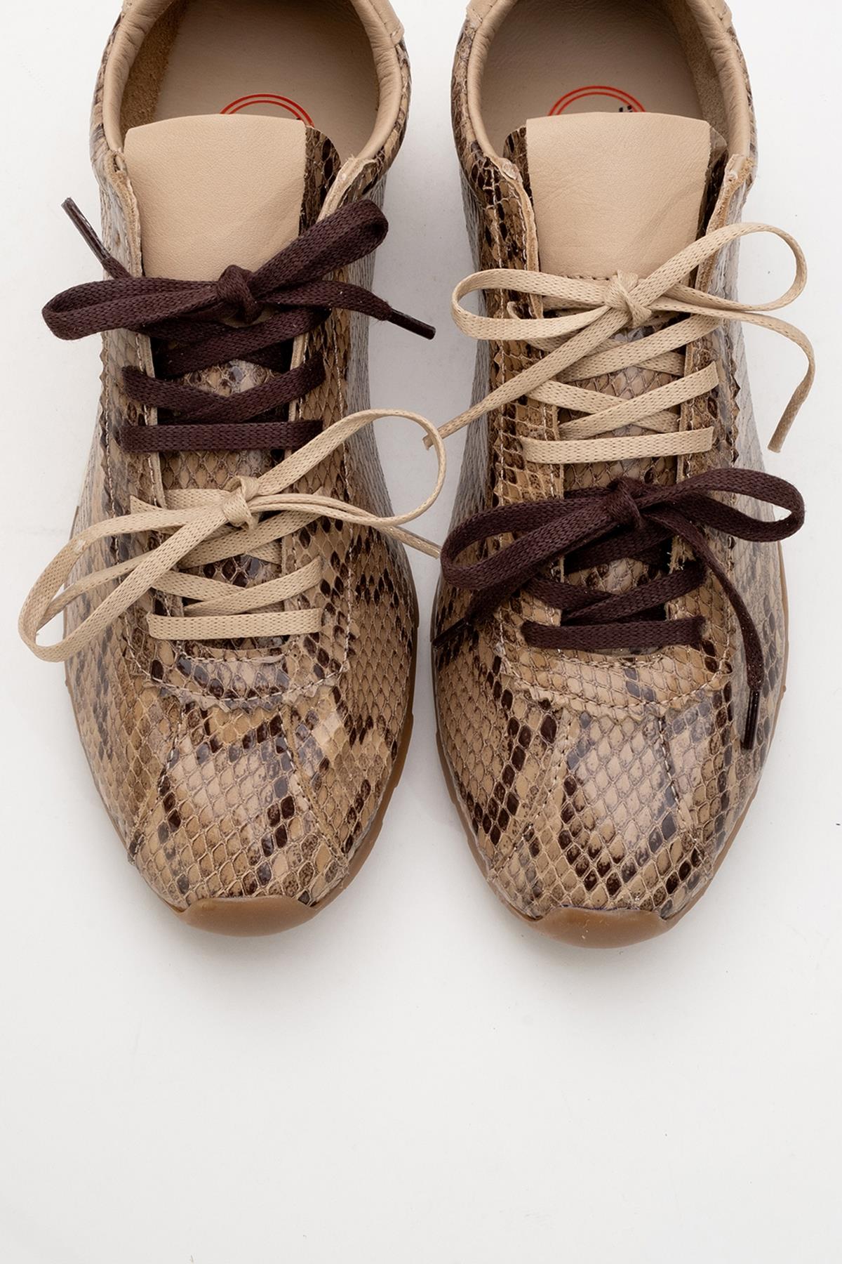 Crea - Light Brown Leather Sneakers (Women)